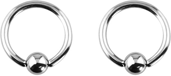 Amazon.com: Pair of 12g 11mm Surgical Steel Captive Bead Ring Body Piercing Hoops, 5mm Balls (2pcs): Jewelry