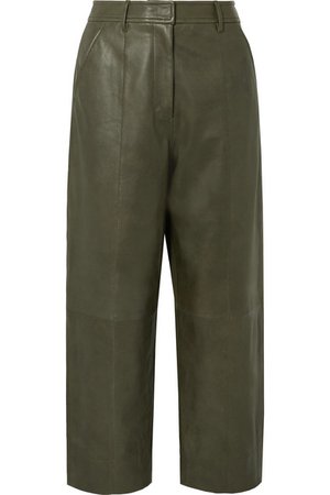 Jason Wu | Fatigue cropped paneled leather straight-leg pants | NET-A-PORTER.COM