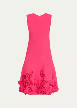 Lela Rose Penelope Midi Dress with Floral Applique Detail - Bergdorf Goodman