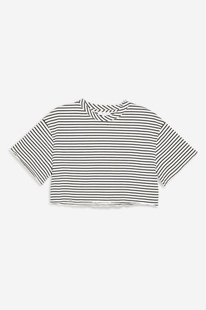 Stripe Raw Hem Crop T-Shirt - T-Shirts - Clothing - Topshop USA
