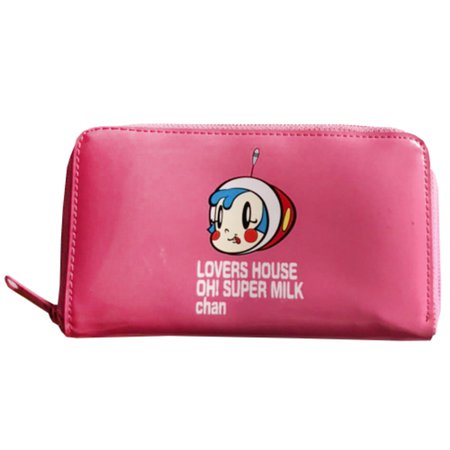 lovers house oh! super milk chan pink vinyl wallet bag