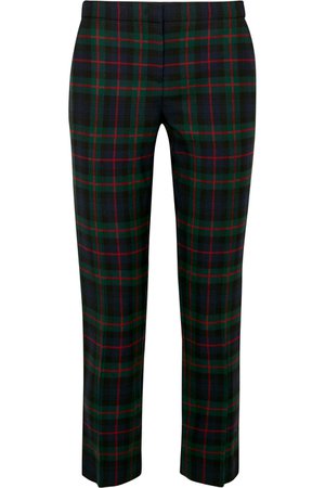 Burberry | Checked wool-blend straight-leg pants | NET-A-PORTER.COM