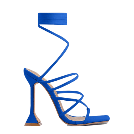 ego blue lace heels