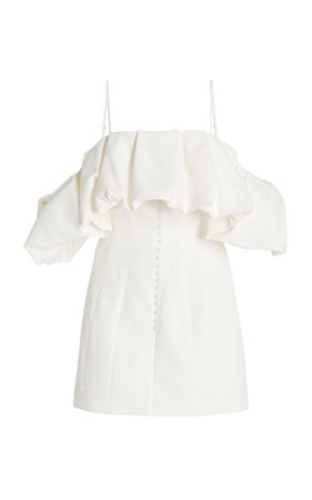Puff-Detail Cotton-Linen Mini Dress By Simkhai | Moda Operandi