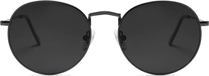Amazon.com: SOJOS Small Round Polarized Sunglasses for Women Men Classic Vintage Retro Shades UV400 SJ1014, Matt Black/Grey : Clothing, Shoes & Jewelry