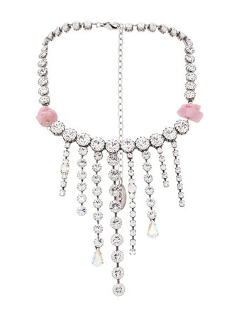 Forte Forte Crystal Embellished Opera Necklace 6889MYJEWEL Silver | Farfetch