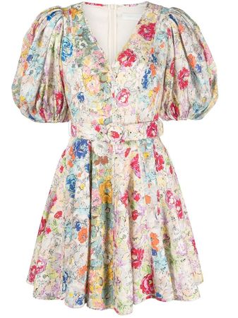 ZIMMERMANN Clover floral-print Minidress - Farfetch