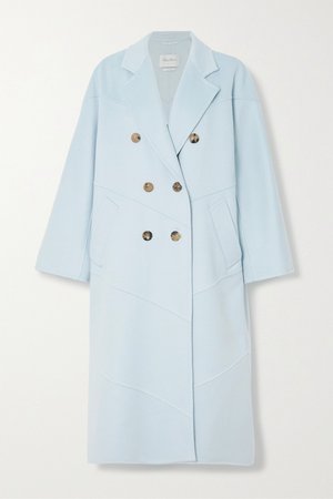 Light blue Stagno double-breasted cashmere coat | Max Mara | NET-A-PORTER
