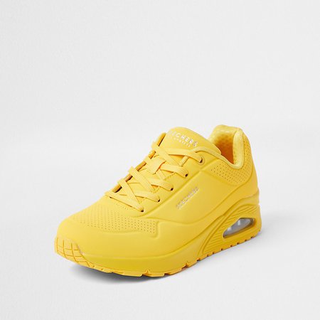 Skechers yellow lace up trainers | River Island