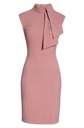 Harper Rose Tie Neck Sheath Dress (Regular & Petite) | Nordstrom