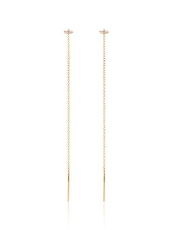 Shop gold Lizzie Mandler Fine Jewelry Floating 18kt yellow gold diamond earrings with Express Delivery - Farfetch