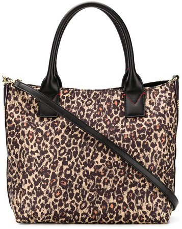 leopard-print shell tote