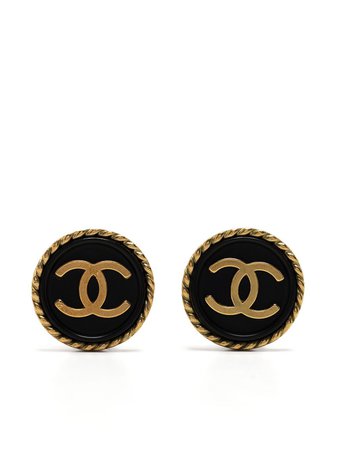 Chanel Pre-Owned 1994 CC button clip-on earrings - FARFETCH