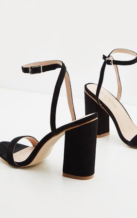 Black Ankle Strap Block Heel | Shoes | PrettyLittleThing
