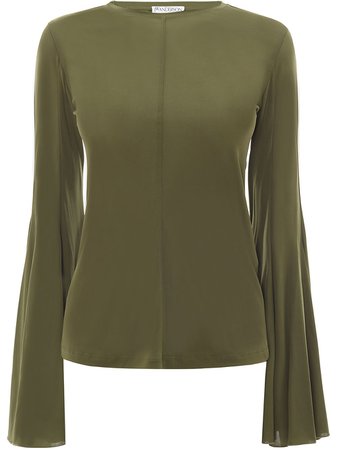 JW Anderson bell-sleeves blouse green JO0006PG0016575 - Farfetch