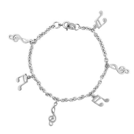Buy INCLEAR 925 Sterling Silver Jewelry Music Notes Bracelet Online at $ 8.37 Price - Thaitrade.com