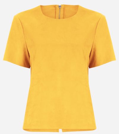 blusa amarela suede