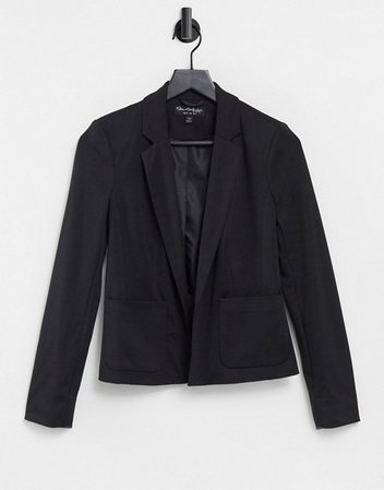 Miss Selfridge ponte blazer in black | ASOS
