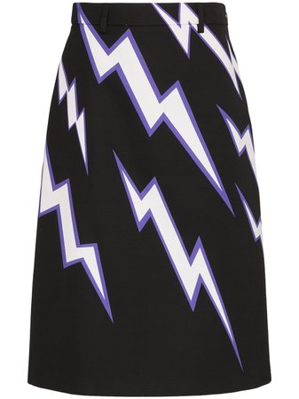 Multicolour Prada lighting bolt print skirt P194PS1921U1D - Farfetch