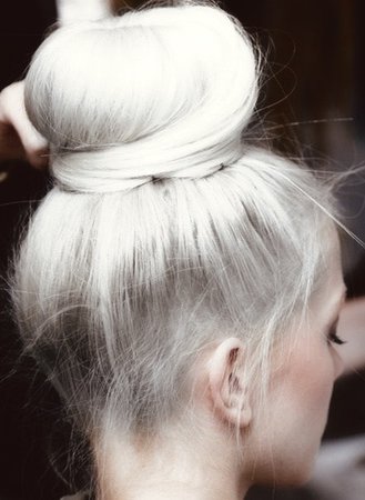 white bun hair