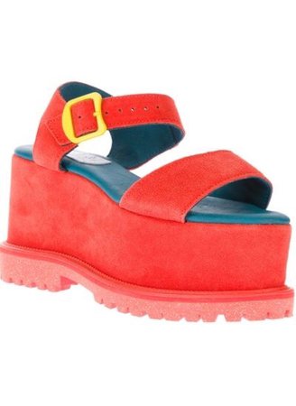 red platform shoes sandals fun