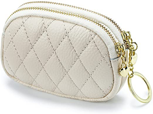 Amazon.com: imeetu Women Leather Coin Purse, Small 2 Zippered Change Pouch Wallet(New-White) : Clothing, Shoes & Jewelry