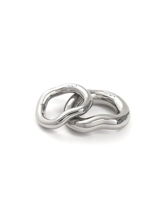 Wave Link Ring Set (Silver) | W Concept