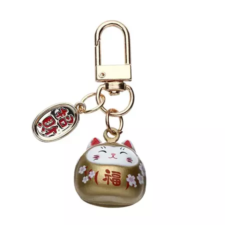 Japanese Cute Lucky Cat Keychains Cartoon Lucky Cat Key Chains Car Bag Charm Ornaments Pendant Keyring Couple Gift - AliExpress