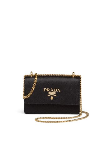 Black Prada saffiano leather mini bag 1MR017QWA - Farfetch