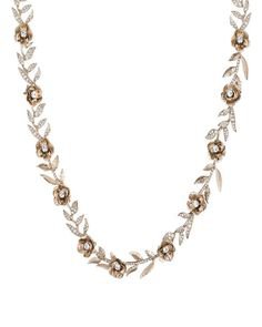 Marchesa gold floral collar necklace