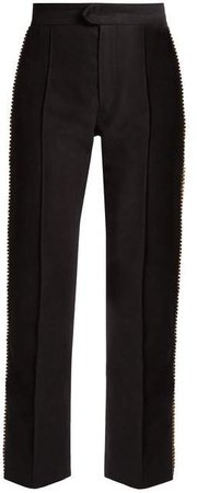Philea Crystal Embellished Cropped Trousers - Womens - Black