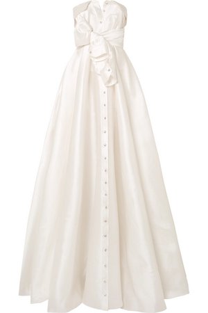 Alexis Mabille | Bow-detailed embellished satin-twill gown | NET-A-PORTER.COM