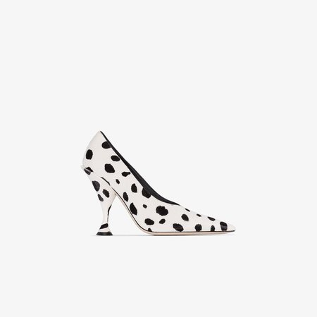 Black And White Spotted 105 Calf Hair Pumps