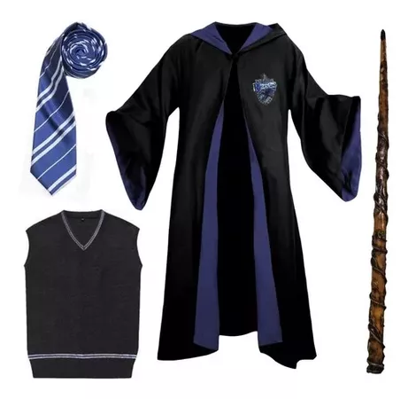 Capa Corvinal Ravenclaw Harry Potter Varinha Gravata Suéter - R$ 259,90 em Mercado Livre