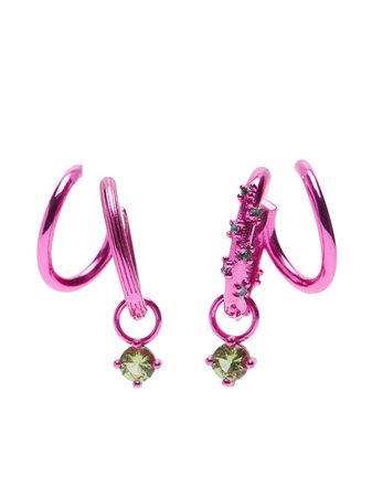 Shop Panconesi Stellar crystal-embellished hoop earrings with Express Delivery - FARFETCH