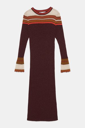 LONG SHINY DRESS - STARTING FROM 70% OFF-WOMAN-SALE | ZARA United States burgundy