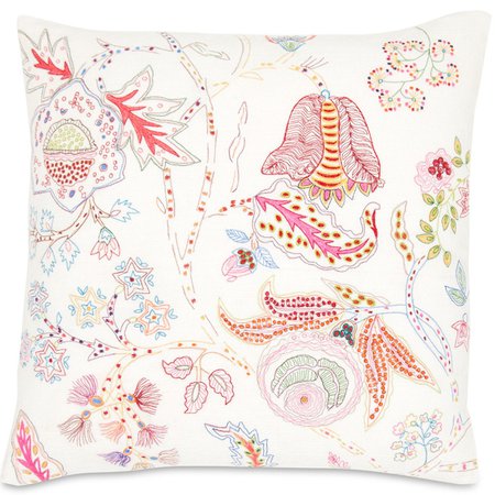 MIRABELLE FLORAL EMBROIDERED PILLOW