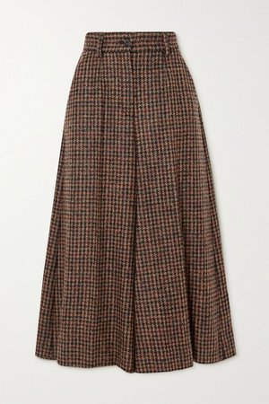 Brown Houndstooth tweed culottes | Dolce & Gabbana | NET-A-PORTER