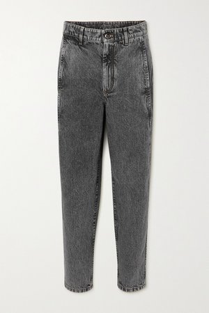 Dark gray Cropped mid-rise tapered jeans | Brunello Cucinelli | NET-A-PORTER