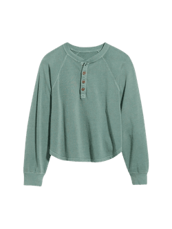 Long-Sleeve Henley Sweatshirt for Women | Old Navy