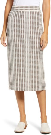 Bahama Stripe Midi Skirt