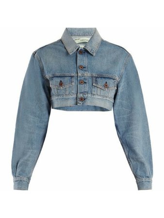 Cropped blue jean jacket