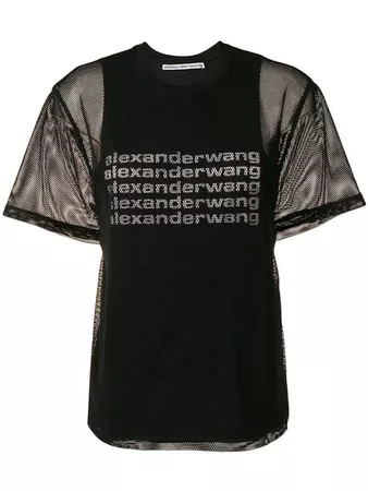 Alexander Wang mesh logo T-shirt £532 - Shop SS19 Online - Fast Delivery, Free Returns