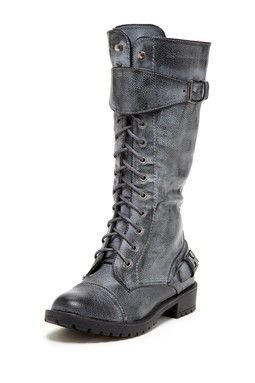 Grey Combat Boots