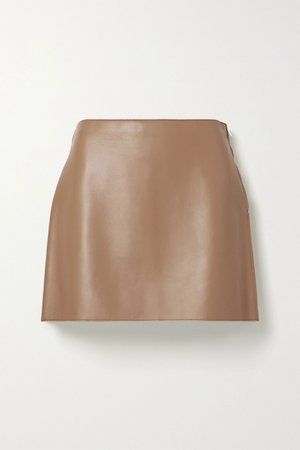 Tan Leather mini skirt | Theory | NET-A-PORTER