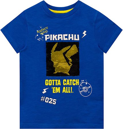Amazon.com: Pokemon Boys' Pikachu T-Shirt Blue Size 12: Clothing