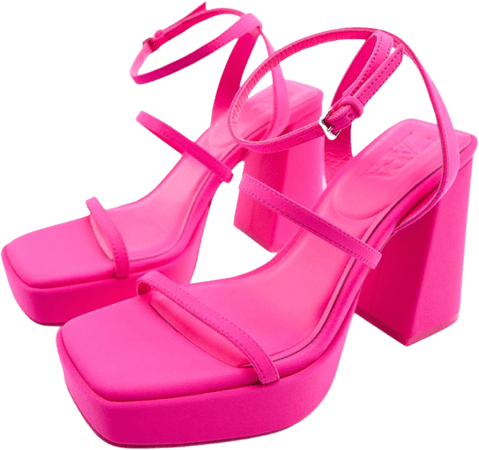 Zara strappy chunky platform heeled sandals