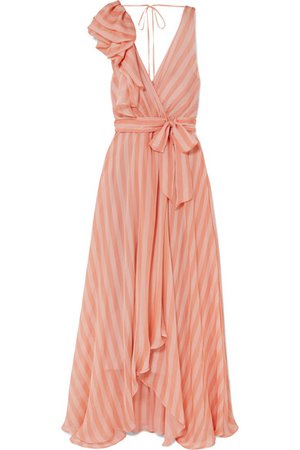Temperley London | Linden bow-embellished striped silk-chiffon maxi dress | NET-A-PORTER.COM