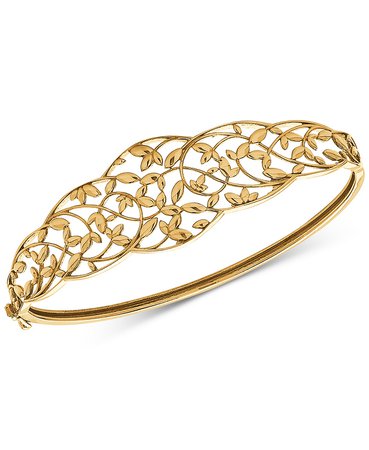 Macy's 10k Gold Openwork Vine Bangle Bracelet