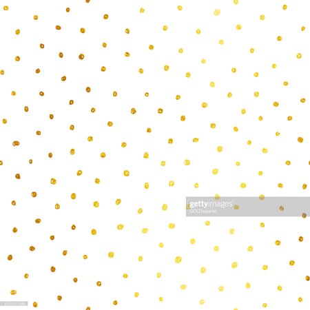 Uneven Messy Hand Drawn Gold Colored Polka Dots Isolated On White Background Abstract Textured Pattern Doodles On Paper Background In Vector High-Res Vector Graphic - Getty Images